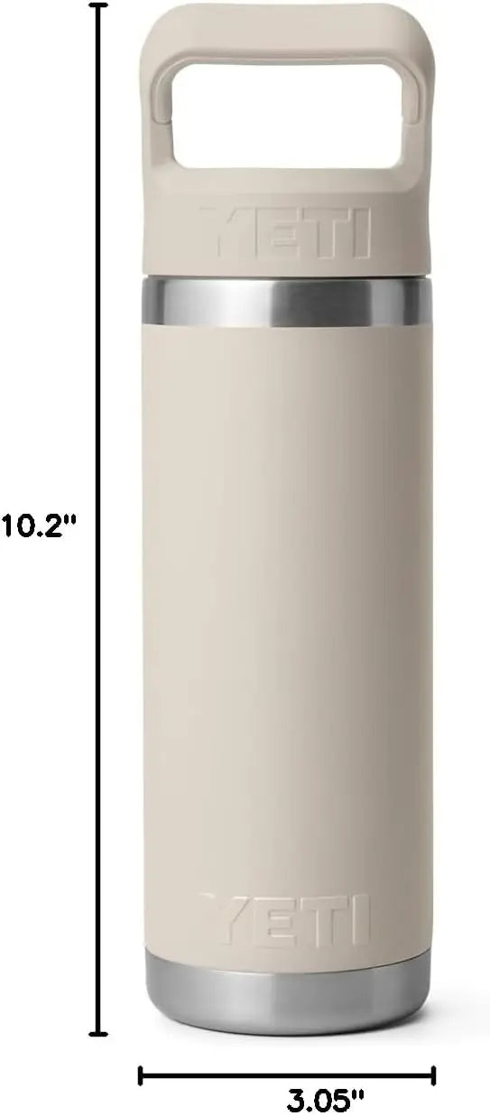YETI Rambler 18 oz Bottle, Vacuum Insulated, Stainless Steel with Color Matching Straw Cap, Agave Teal Coastal Adventure Co