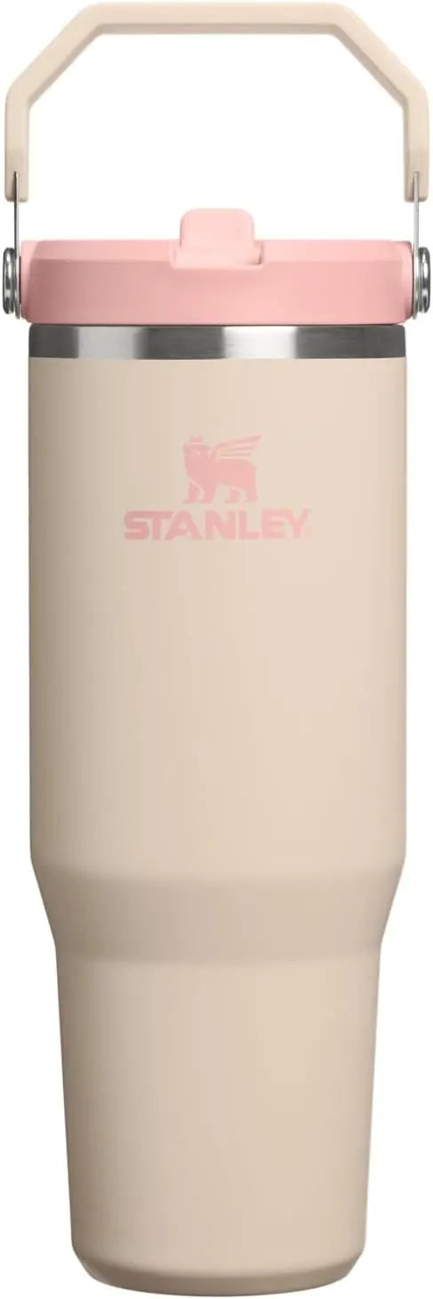 STANLEY IceFlow 2.0 Flip Straw Tumbler, 30 oz, Rose Quartz | Easy Carry Handle | Twist On Lid and Flip Up Straw | Leak Resistant Water Bottle | Insulated Stainless Steel | BPA-Free Coastal Adventure Co