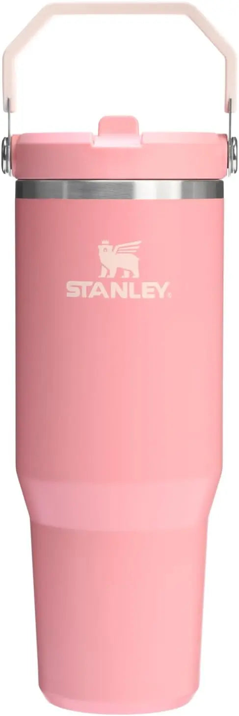 STANLEY IceFlow 2.0 Flip Straw Tumbler, 30 oz, Rose Quartz | Easy Carry Handle | Twist On Lid and Flip Up Straw | Leak Resistant Water Bottle | Insulated Stainless Steel | BPA-Free Coastal Adventure Co