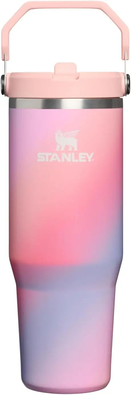 STANLEY IceFlow 2.0 Flip Straw Tumbler, 30 oz, Rose Quartz | Easy Carry Handle | Twist On Lid and Flip Up Straw | Leak Resistant Water Bottle | Insulated Stainless Steel | BPA-Free Coastal Adventure Co