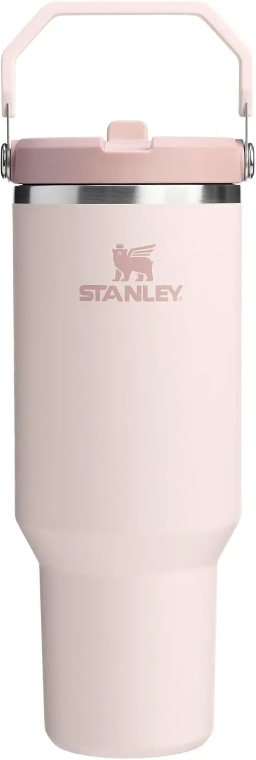 STANLEY IceFlow 2.0 Flip Straw Tumbler, 30 oz, Rose Quartz | Easy Carry Handle | Twist On Lid and Flip Up Straw | Leak Resistant Water Bottle | Insulated Stainless Steel | BPA-Free Coastal Adventure Co