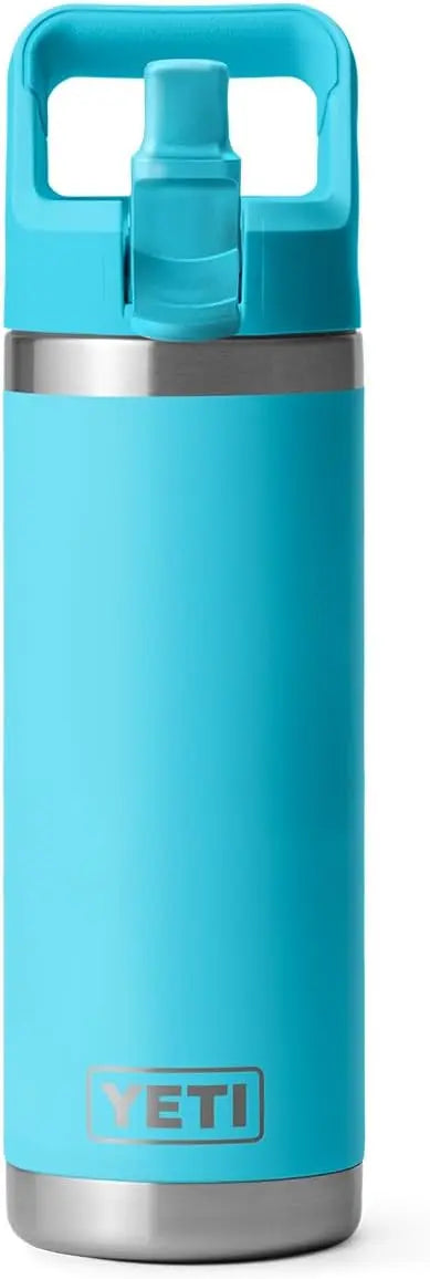 YETI Rambler 18 oz Bottle, Vacuum Insulated, Stainless Steel with Color Matching Straw Cap, Agave Teal Coastal Adventure Co
