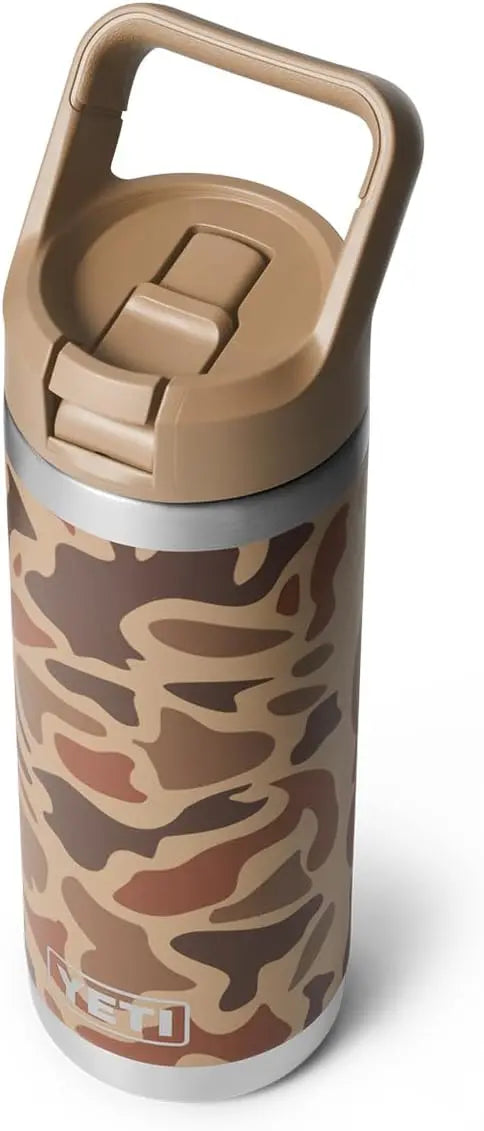 YETI Rambler 18 oz Bottle, Vacuum Insulated, Stainless Steel with Color Matching Straw Cap, Agave Teal Coastal Adventure Co