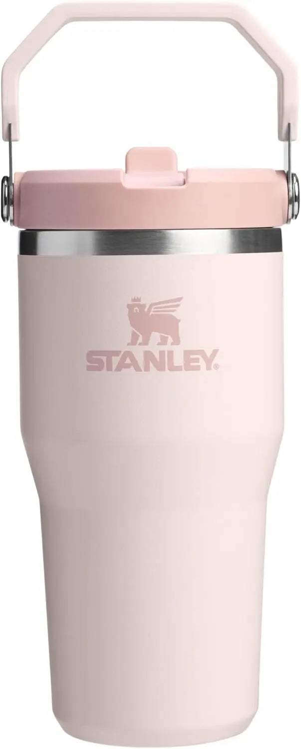 STANLEY IceFlow 2.0 Flip Straw Tumbler, 30 oz, Rose Quartz | Easy Carry Handle | Twist On Lid and Flip Up Straw | Leak Resistant Water Bottle | Insulated Stainless Steel | BPA-Free Coastal Adventure Co