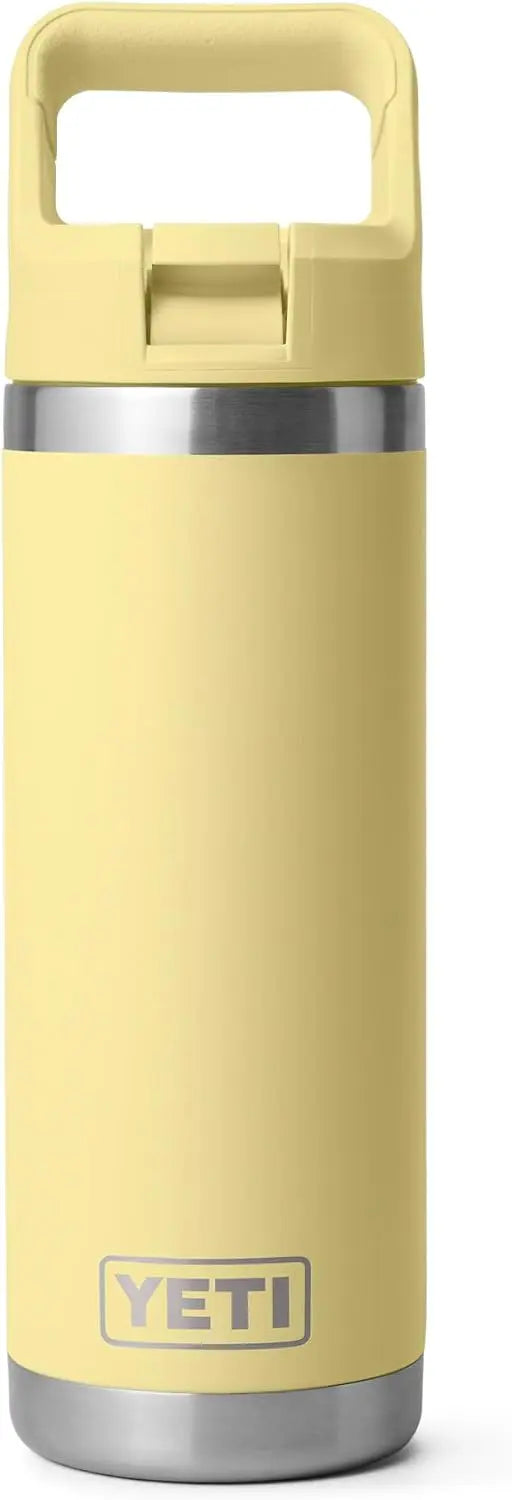 YETI Rambler 18 oz Bottle, Vacuum Insulated, Stainless Steel with Color Matching Straw Cap, Agave Teal Coastal Adventure Co
