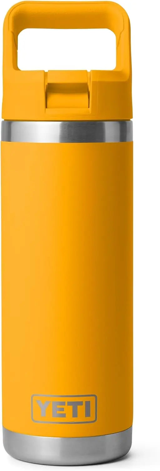 YETI Rambler 18 oz Bottle, Vacuum Insulated, Stainless Steel with Color Matching Straw Cap, Agave Teal Coastal Adventure Co