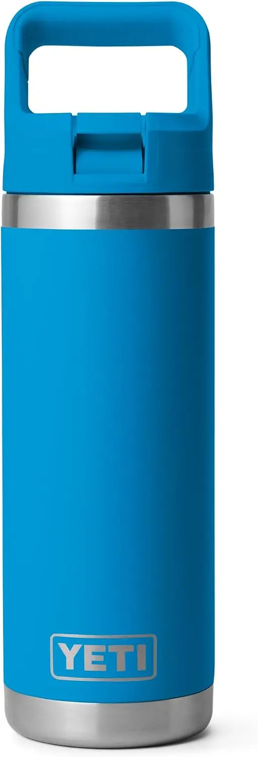 YETI Rambler 18 oz Bottle, Vacuum Insulated, Stainless Steel with Color Matching Straw Cap, Agave Teal Coastal Adventure Co