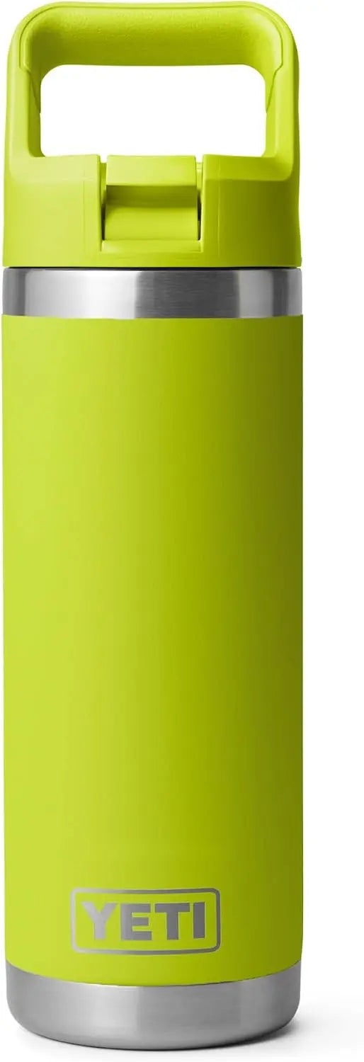 YETI Rambler 18 oz Bottle, Vacuum Insulated, Stainless Steel with Color Matching Straw Cap, Agave Teal Coastal Adventure Co