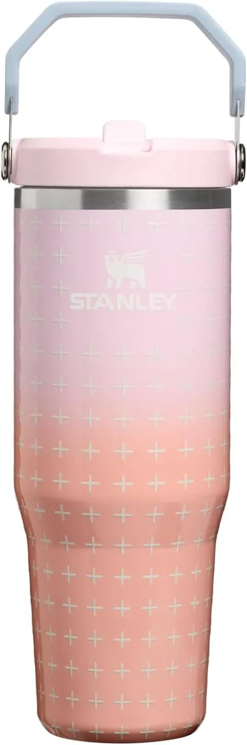 STANLEY IceFlow 2.0 Flip Straw Tumbler, 30 oz, Rose Quartz | Easy Carry Handle | Twist On Lid and Flip Up Straw | Leak Resistant Water Bottle | Insulated Stainless Steel | BPA-Free Coastal Adventure Co