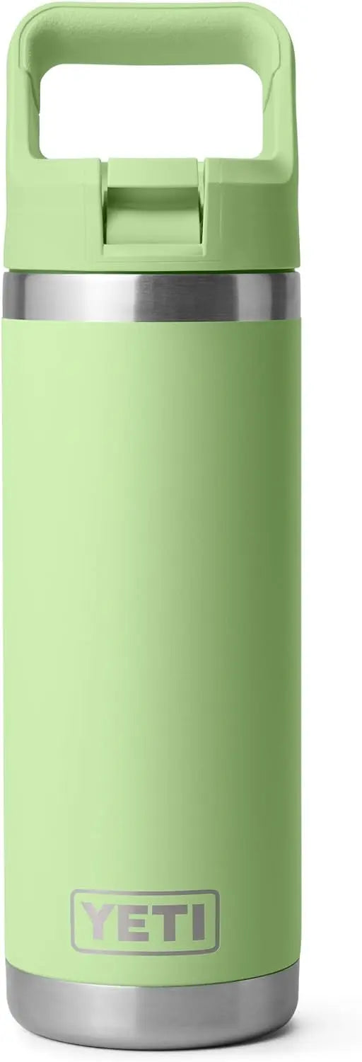 YETI Rambler 18 oz Bottle, Vacuum Insulated, Stainless Steel with Color Matching Straw Cap, Agave Teal Coastal Adventure Co