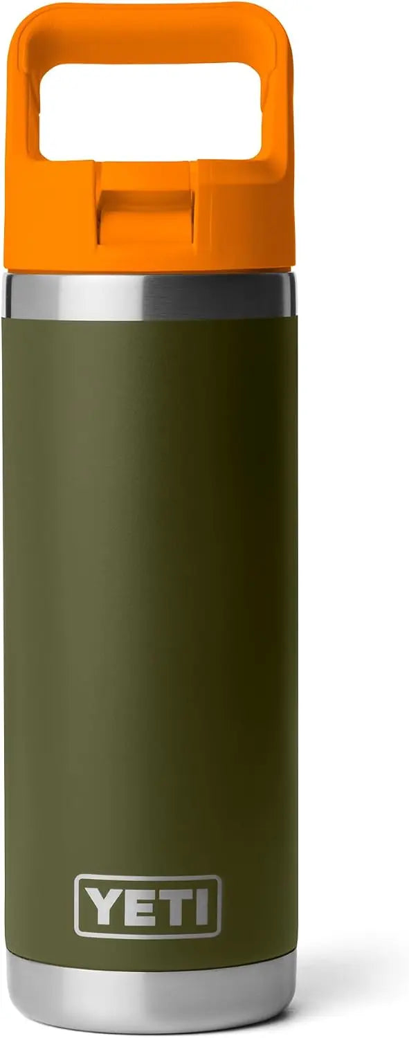YETI Rambler 18 oz Bottle, Vacuum Insulated, Stainless Steel with Color Matching Straw Cap, Agave Teal Coastal Adventure Co