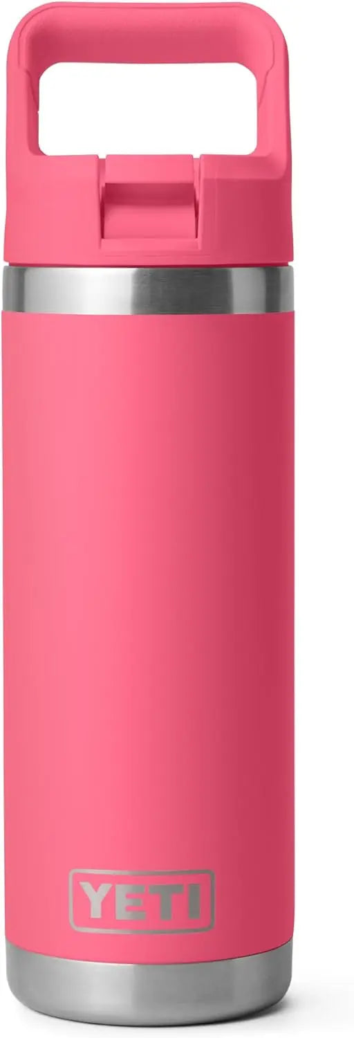 YETI Rambler 18 oz Bottle, Vacuum Insulated, Stainless Steel with Color Matching Straw Cap, Agave Teal Coastal Adventure Co