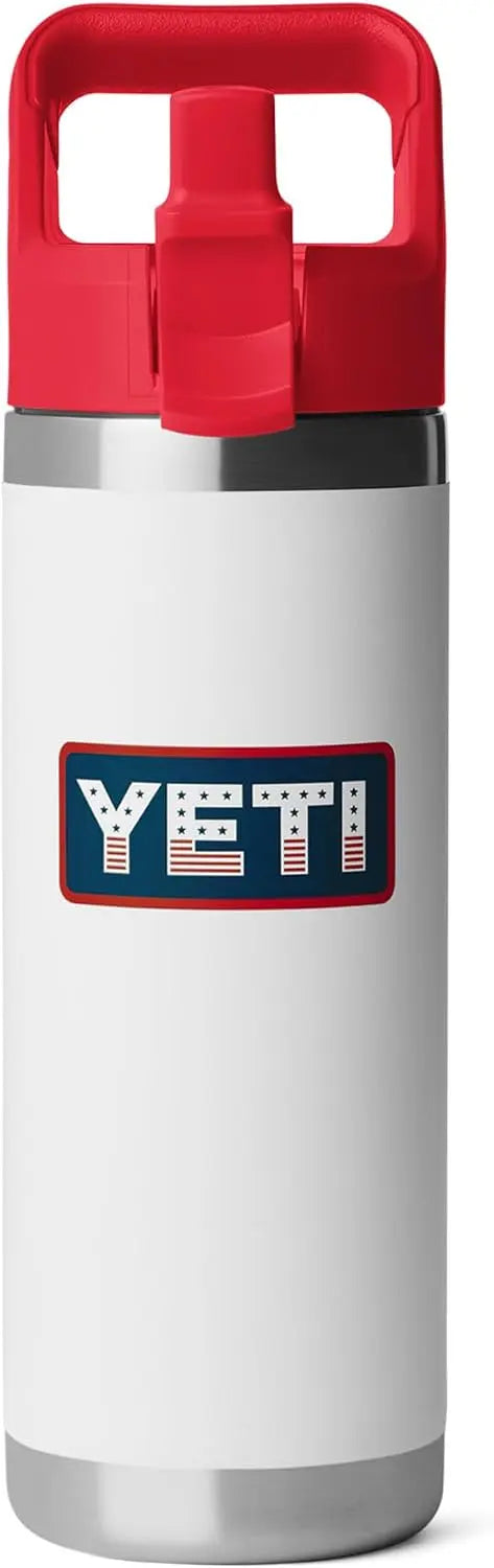 YETI Rambler 18 oz Bottle, Vacuum Insulated, Stainless Steel with Color Matching Straw Cap, Agave Teal Coastal Adventure Co