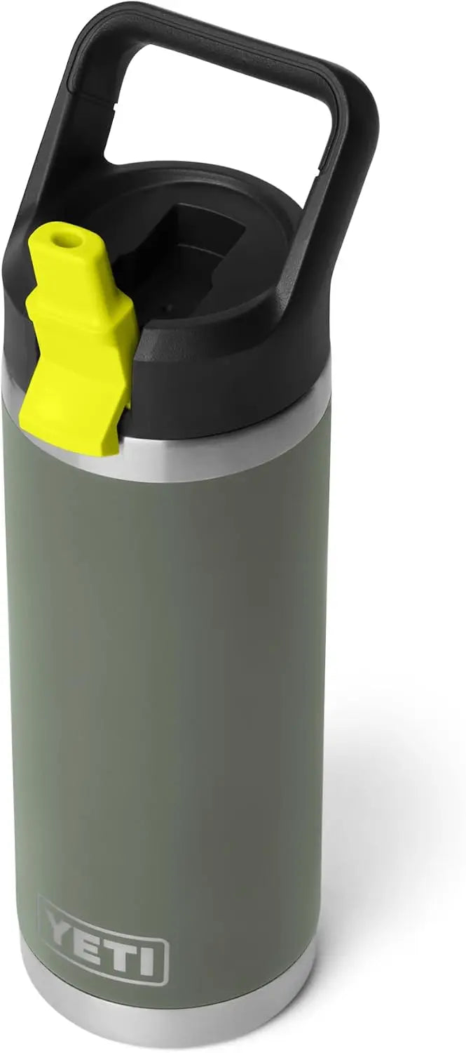 YETI Rambler 18 oz Bottle, Vacuum Insulated, Stainless Steel with Color Matching Straw Cap, Agave Teal Coastal Adventure Co