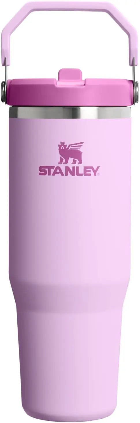 STANLEY IceFlow 2.0 Flip Straw Tumbler, 30 oz, Rose Quartz | Easy Carry Handle | Twist On Lid and Flip Up Straw | Leak Resistant Water Bottle | Insulated Stainless Steel | BPA-Free Coastal Adventure Co