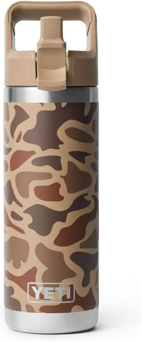 YETI Rambler 18 oz Bottle, Vacuum Insulated, Stainless Steel with Color Matching Straw Cap, Agave Teal Coastal Adventure Co