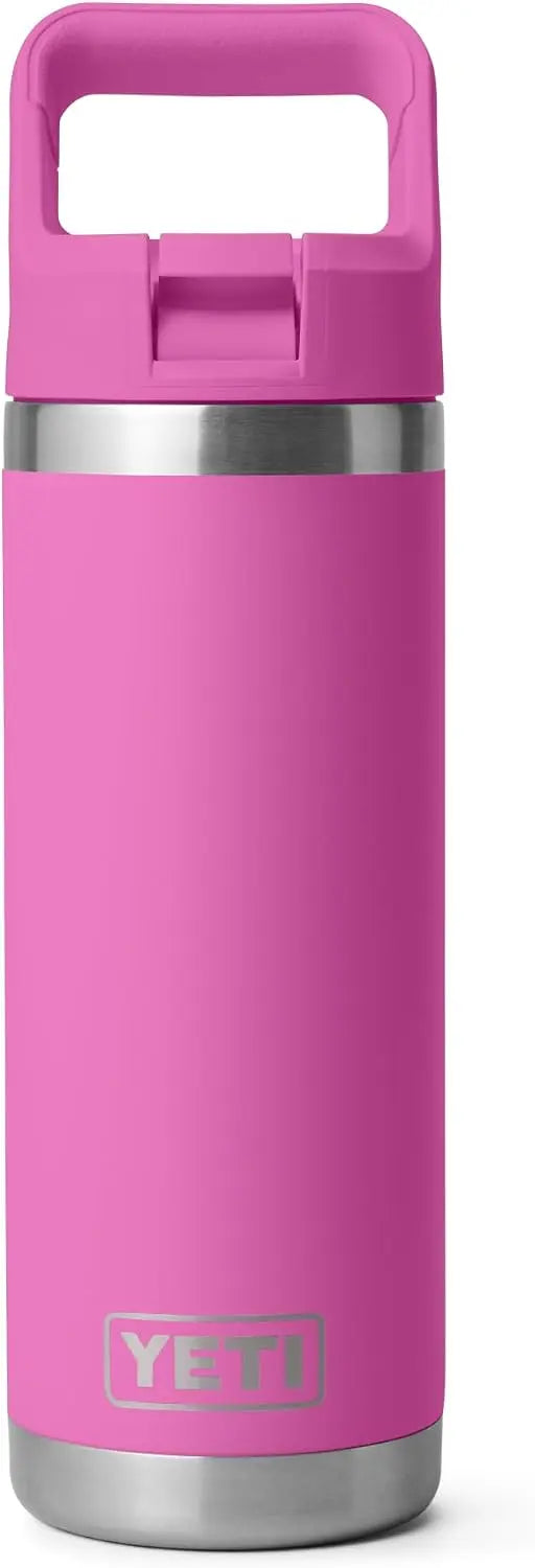 YETI Rambler 18 oz Bottle, Vacuum Insulated, Stainless Steel with Color Matching Straw Cap, Agave Teal Coastal Adventure Co