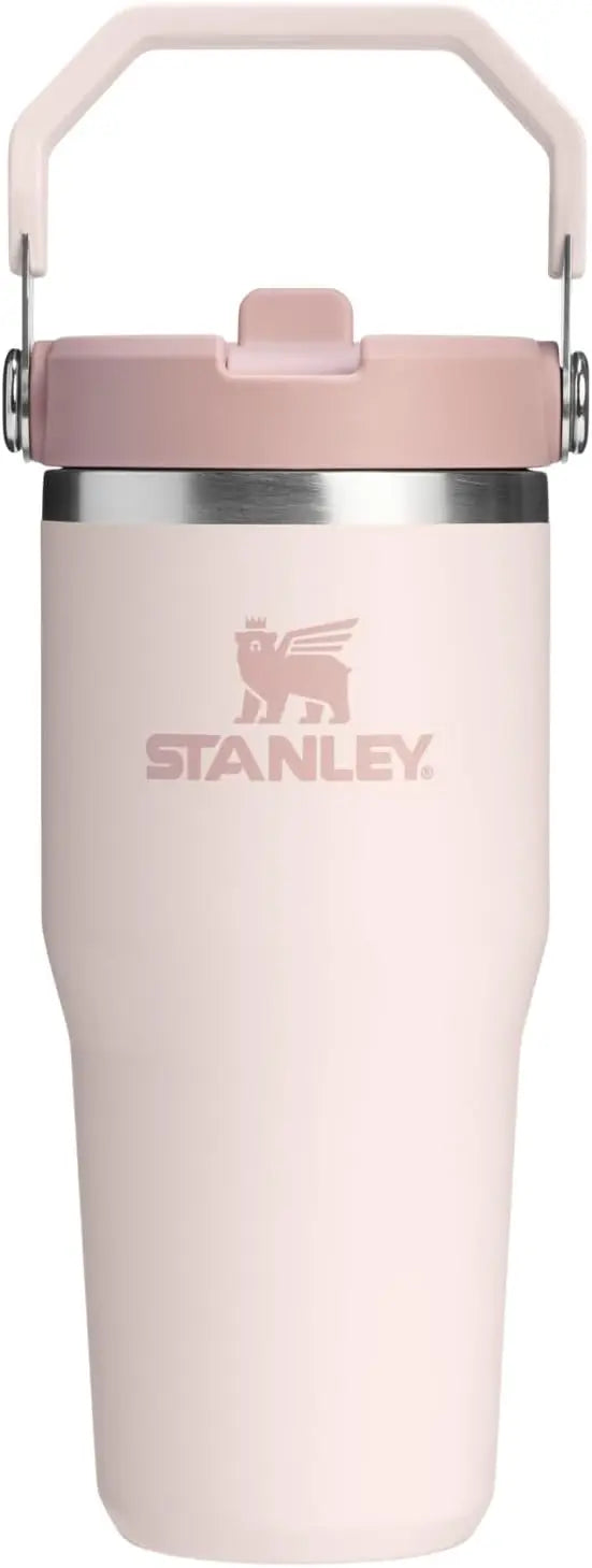 STANLEY IceFlow 2.0 Flip Straw Tumbler, 30 oz, Rose Quartz | Easy Carry Handle | Twist On Lid and Flip Up Straw | Leak Resistant Water Bottle | Insulated Stainless Steel | BPA-Free Coastal Adventure Co