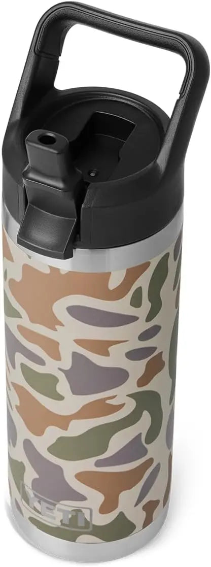 YETI Rambler 18 oz Bottle, Vacuum Insulated, Stainless Steel with Color Matching Straw Cap, Agave Teal Coastal Adventure Co