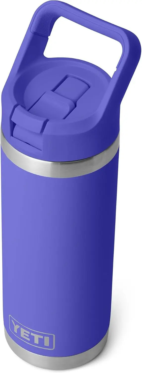 YETI Rambler 18 oz Bottle, Vacuum Insulated, Stainless Steel with Color Matching Straw Cap, Agave Teal Coastal Adventure Co