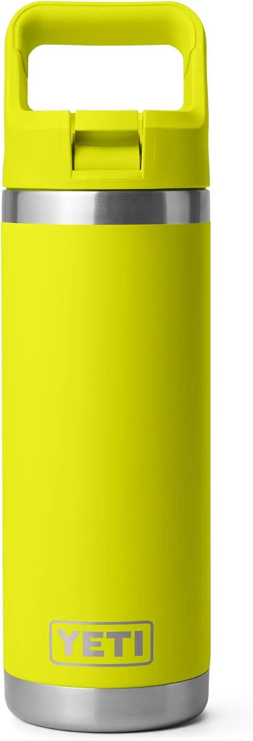 YETI Rambler 18 oz Bottle, Vacuum Insulated, Stainless Steel with Color Matching Straw Cap, Agave Teal Coastal Adventure Co
