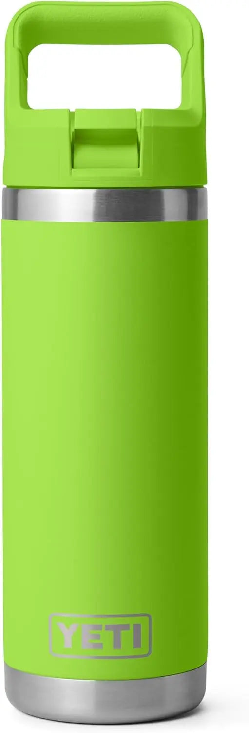 YETI Rambler 18 oz Bottle, Vacuum Insulated, Stainless Steel with Color Matching Straw Cap, Agave Teal Coastal Adventure Co