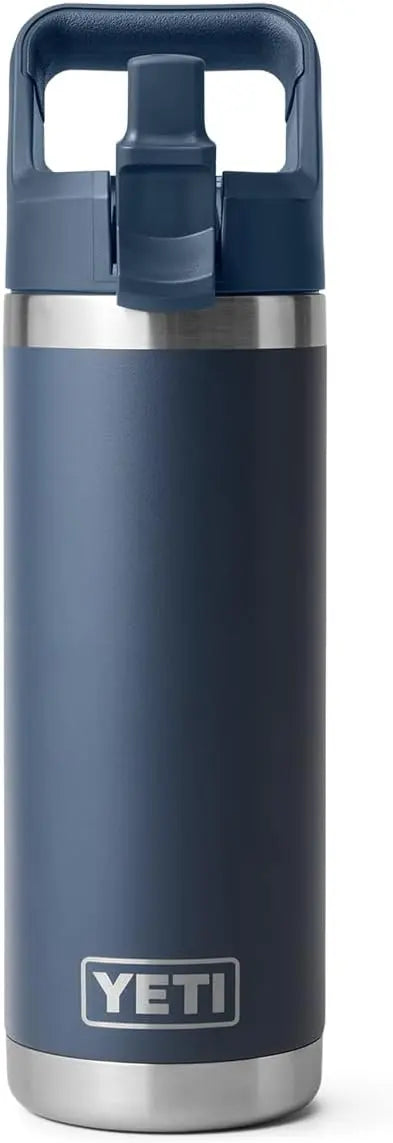 YETI Rambler 18 oz Bottle, Vacuum Insulated, Stainless Steel with Color Matching Straw Cap, Agave Teal Coastal Adventure Co