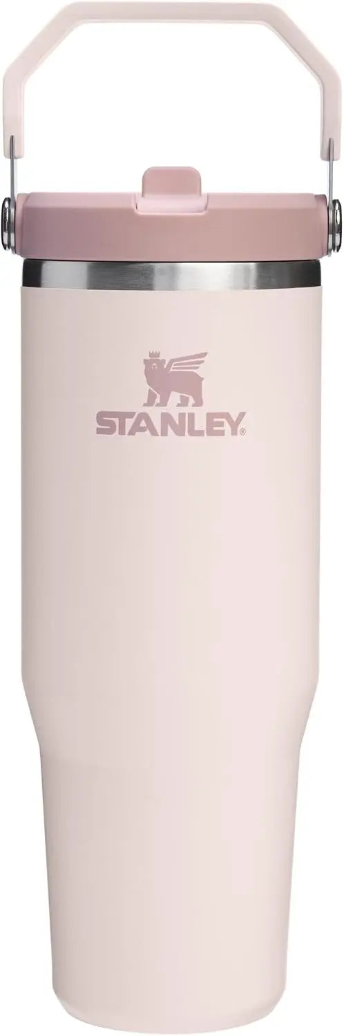 STANLEY IceFlow 2.0 Flip Straw Tumbler, 30 oz, Rose Quartz | Easy Carry Handle | Twist On Lid and Flip Up Straw | Leak Resistant Water Bottle | Insulated Stainless Steel | BPA-Free Coastal Adventure Co
