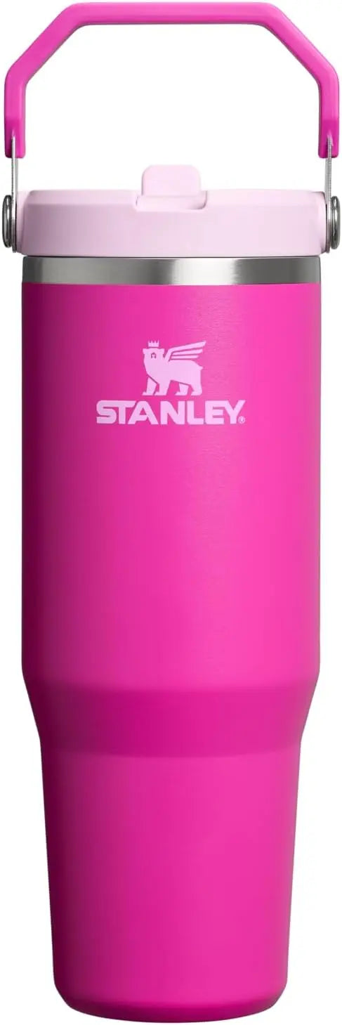 STANLEY IceFlow 2.0 Flip Straw Tumbler, 30 oz, Rose Quartz | Easy Carry Handle | Twist On Lid and Flip Up Straw | Leak Resistant Water Bottle | Insulated Stainless Steel | BPA-Free Coastal Adventure Co