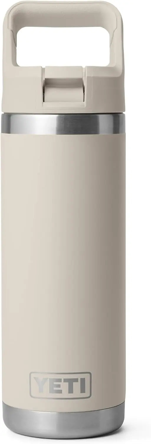 YETI Rambler 18 oz Bottle, Vacuum Insulated, Stainless Steel with Color Matching Straw Cap, Agave Teal Coastal Adventure Co