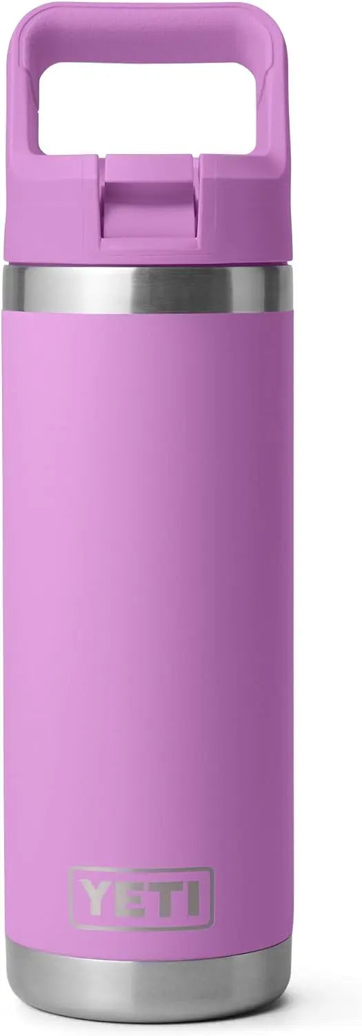 YETI Rambler 18 oz Bottle, Vacuum Insulated, Stainless Steel with Color Matching Straw Cap, Agave Teal Coastal Adventure Co
