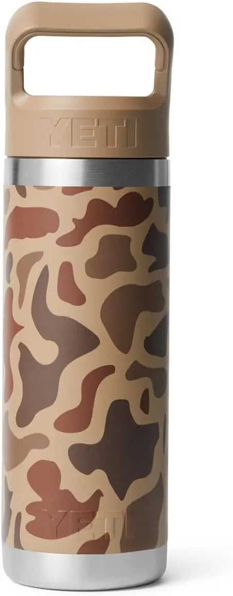 YETI Rambler 18 oz Bottle, Vacuum Insulated, Stainless Steel with Color Matching Straw Cap, Agave Teal Coastal Adventure Co