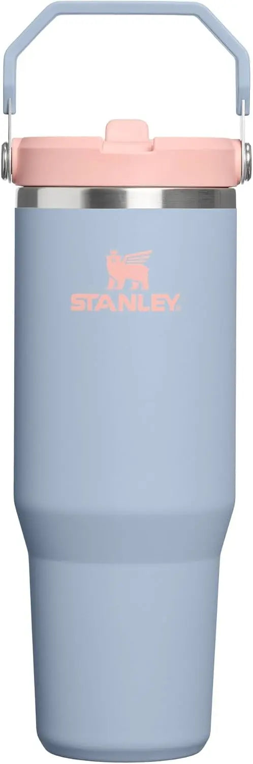 STANLEY IceFlow 2.0 Flip Straw Tumbler, 30 oz, Rose Quartz | Easy Carry Handle | Twist On Lid and Flip Up Straw | Leak Resistant Water Bottle | Insulated Stainless Steel | BPA-Free Coastal Adventure Co