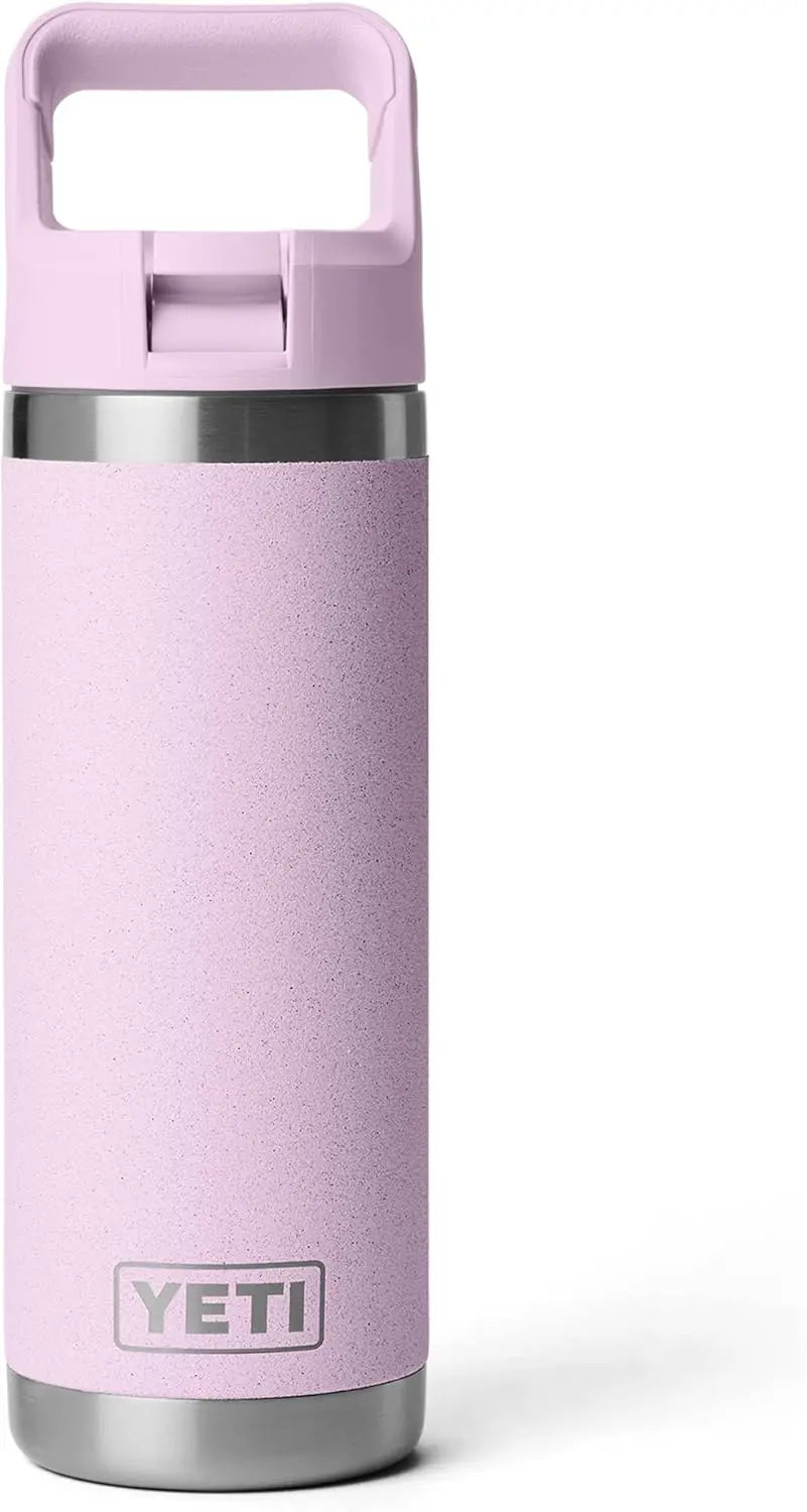 YETI Rambler 18 oz Bottle, Vacuum Insulated, Stainless Steel with Color Matching Straw Cap, Agave Teal Coastal Adventure Co