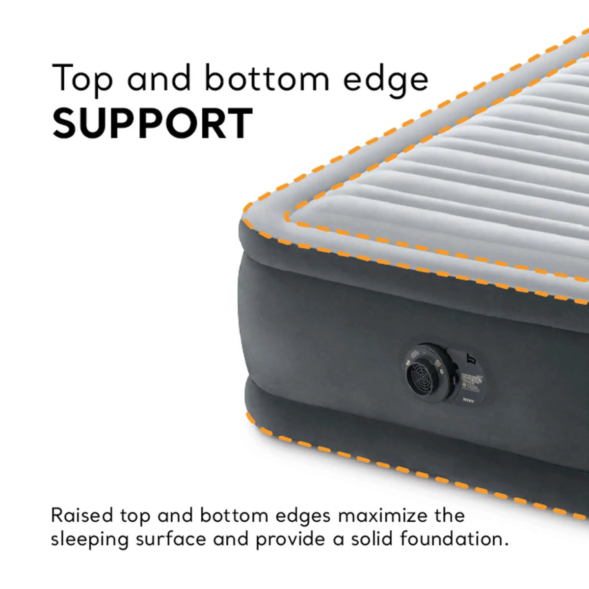 Intex 64417ED 22in Queen Dura-Beam Comfort Plush High-Rise Inflatable Air Mattress with Built in Pump for Travel and Camping, 600lb Weight Capacity Coastal Adventure Co