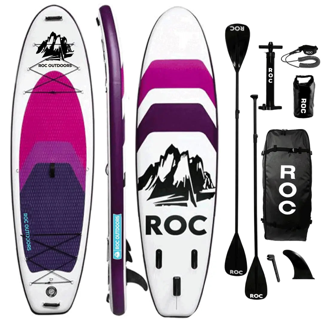 Roc Inflatable Stand Up Paddle Board 10' 6" with Premium SUP Paddle Board Accessories, Wide Stable Design, Non-Slip Comfort Deck for Youth & Adults Coastal Adventure Co