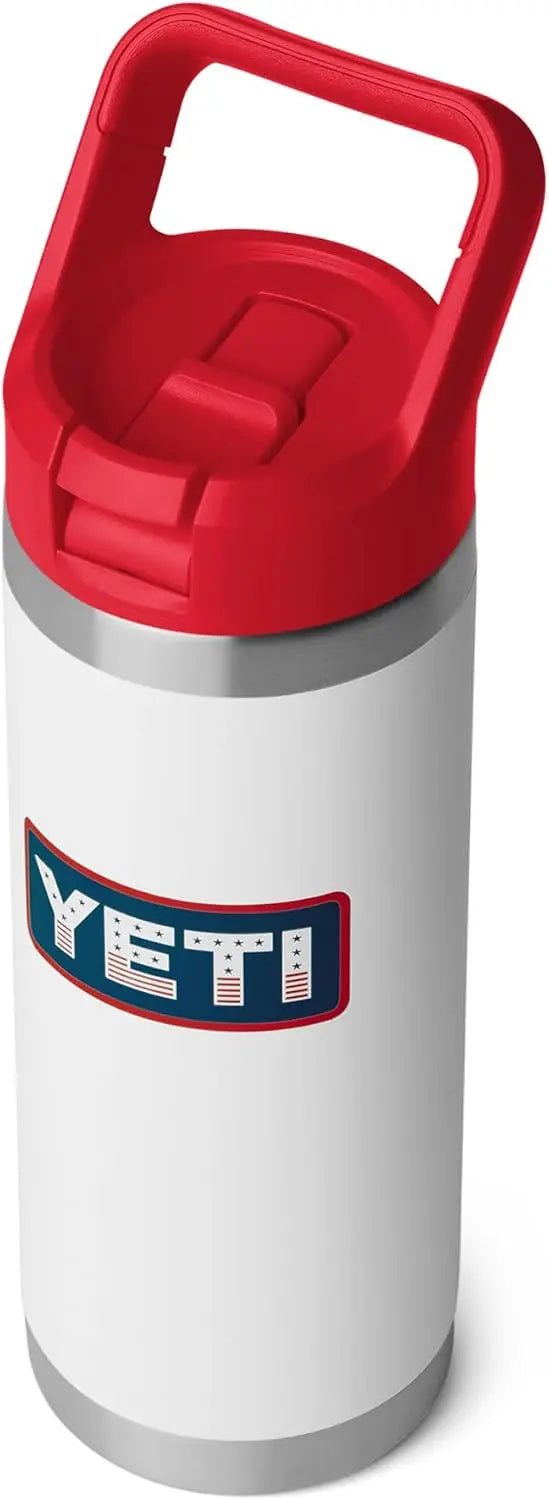 YETI Rambler 18 oz Bottle, Vacuum Insulated, Stainless Steel with Color Matching Straw Cap, Agave Teal Coastal Adventure Co