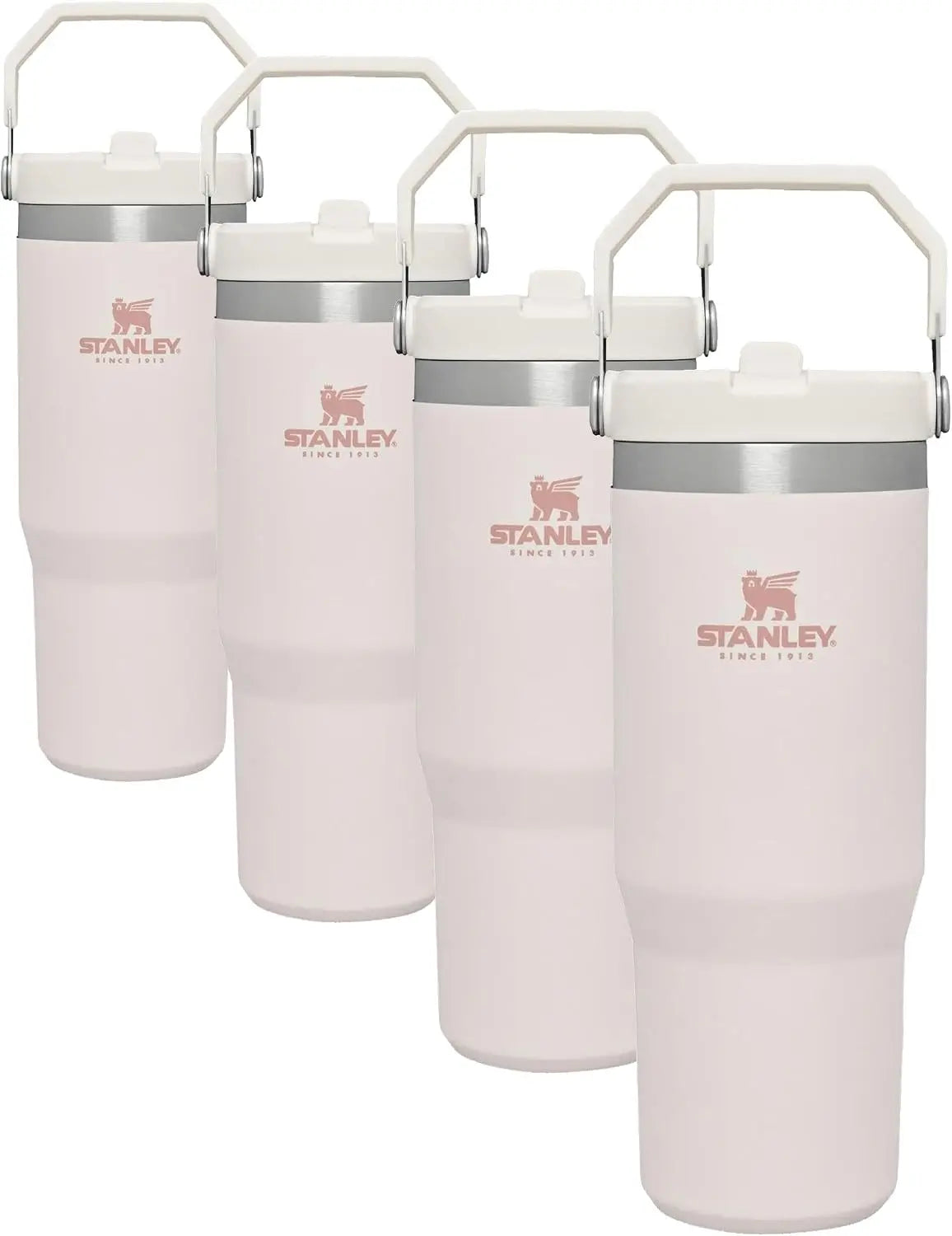STANLEY IceFlow 2.0 Flip Straw Tumbler, 30 oz, Rose Quartz | Easy Carry Handle | Twist On Lid and Flip Up Straw | Leak Resistant Water Bottle | Insulated Stainless Steel | BPA-Free Coastal Adventure Co