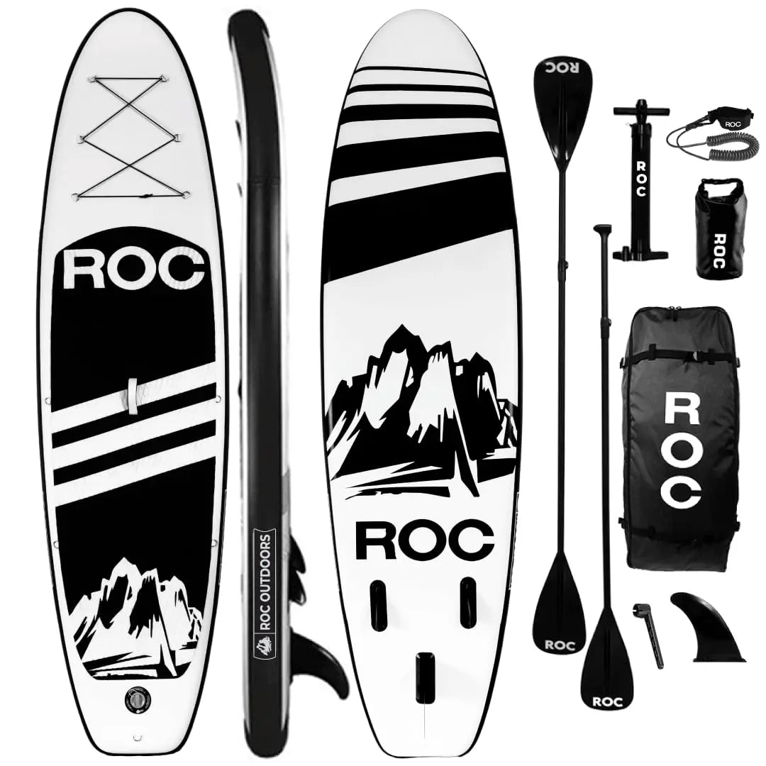 Roc Inflatable Stand Up Paddle Board 10' 6" with Premium SUP Paddle Board Accessories, Wide Stable Design, Non-Slip Comfort Deck for Youth & Adults Coastal Adventure Co