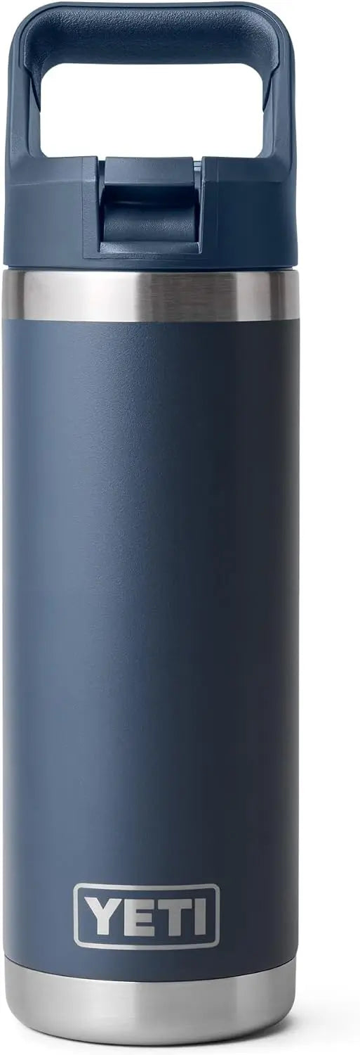 YETI Rambler 18 oz Bottle, Vacuum Insulated, Stainless Steel with Color Matching Straw Cap, Agave Teal Coastal Adventure Co