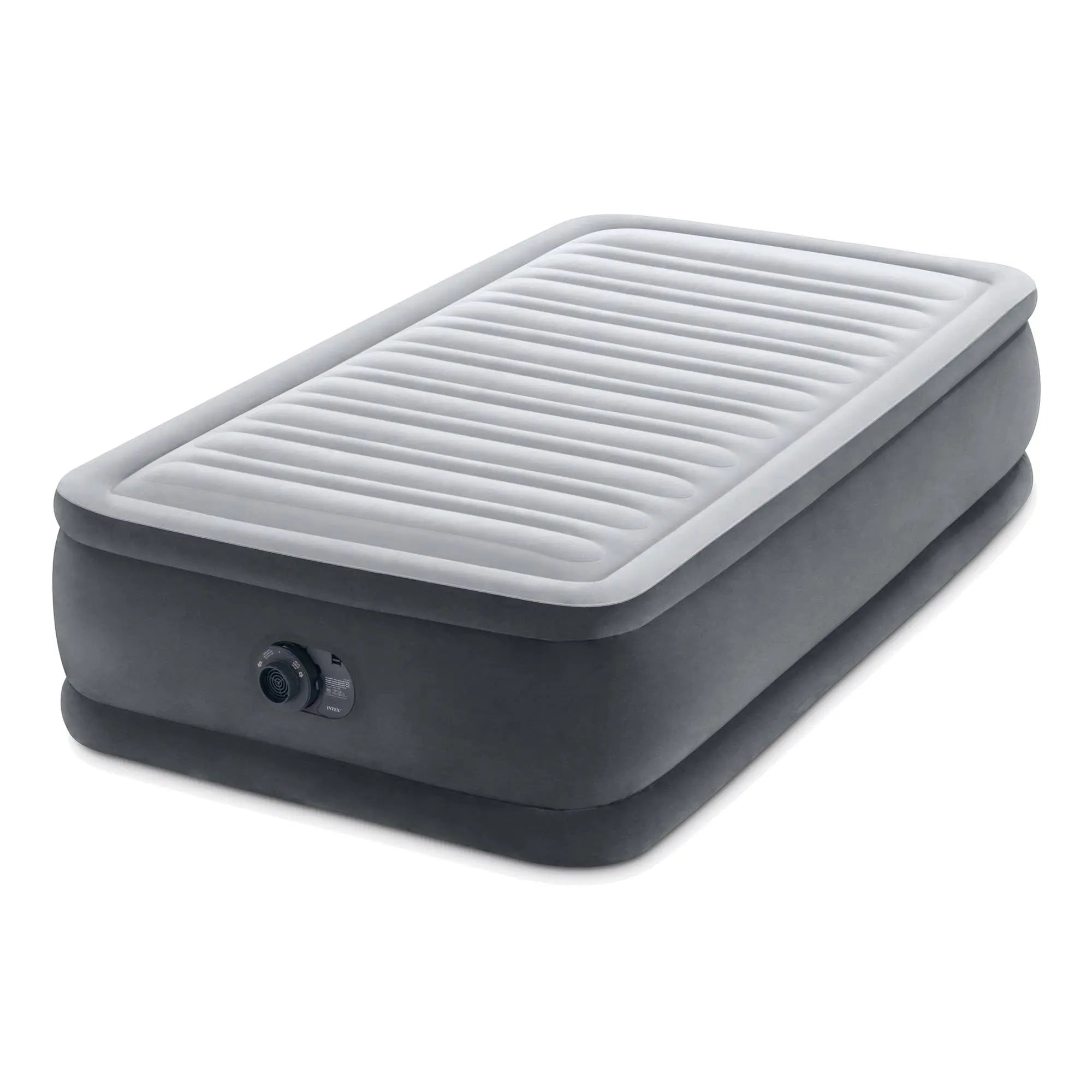 Intex 64417ED 22in Queen Dura-Beam Comfort Plush High-Rise Inflatable Air Mattress with Built in Pump for Travel and Camping, 600lb Weight Capacity Coastal Adventure Co