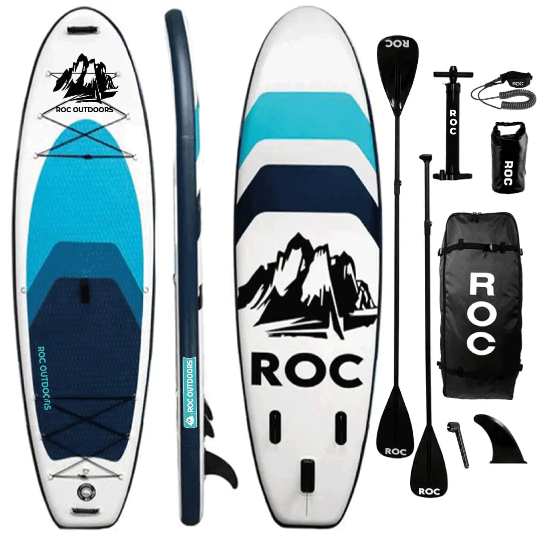 Roc Inflatable Stand Up Paddle Board 10' 6" with Premium SUP Paddle Board Accessories, Wide Stable Design, Non-Slip Comfort Deck for Youth & Adults Coastal Adventure Co
