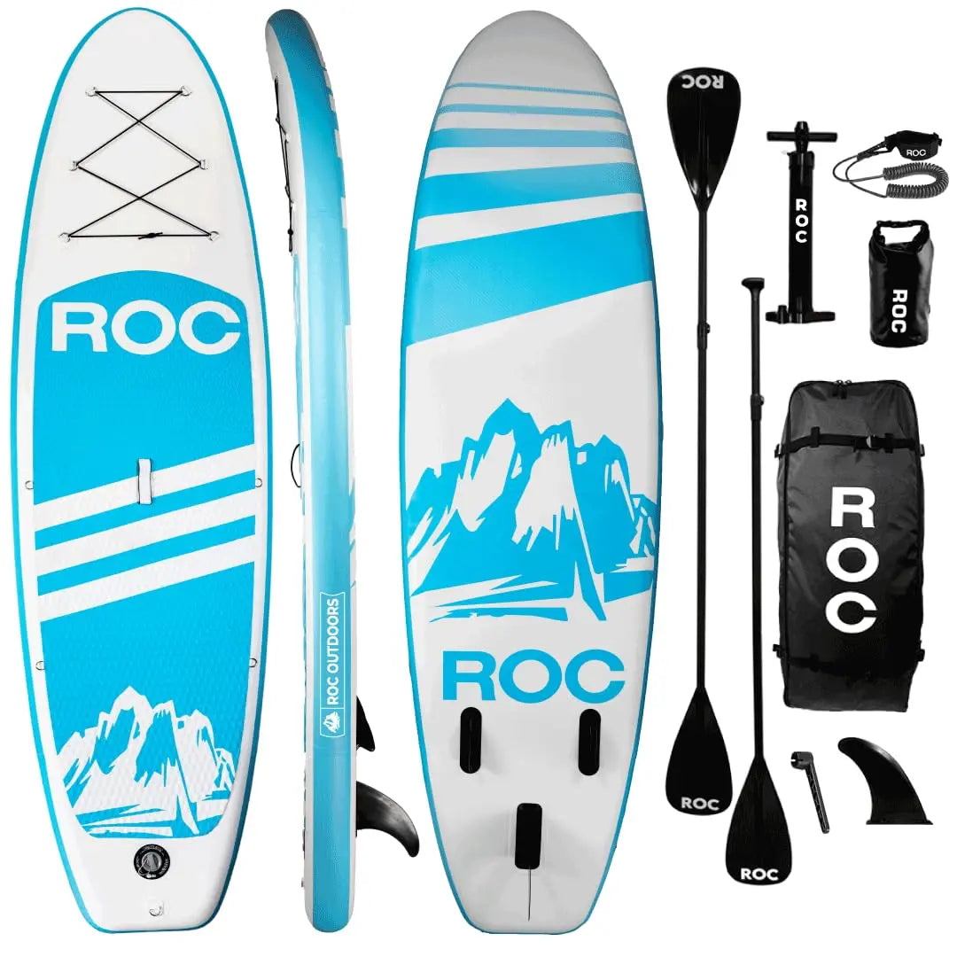 Roc Inflatable Stand Up Paddle Board 10' 6" with Premium SUP Paddle Board Accessories, Wide Stable Design, Non-Slip Comfort Deck for Youth & Adults Coastal Adventure Co