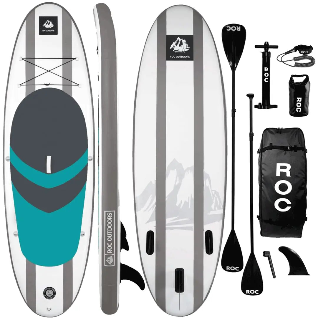 Roc Inflatable Stand Up Paddle Board 10' 6" with Premium SUP Paddle Board Accessories, Wide Stable Design, Non-Slip Comfort Deck for Youth & Adults Coastal Adventure Co