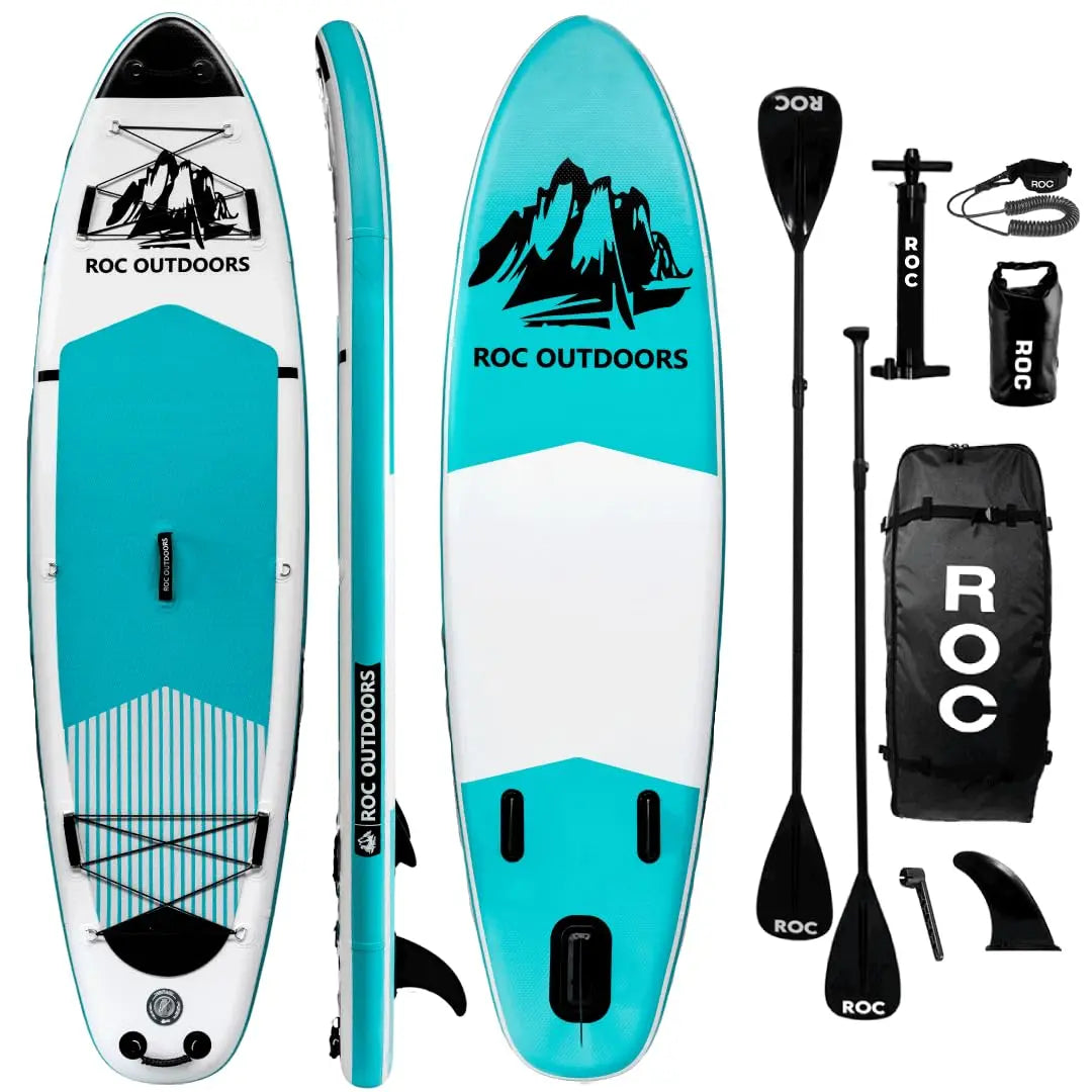 Roc Inflatable Stand Up Paddle Board 10' 6" with Premium SUP Paddle Board Accessories, Wide Stable Design, Non-Slip Comfort Deck for Youth & Adults Coastal Adventure Co