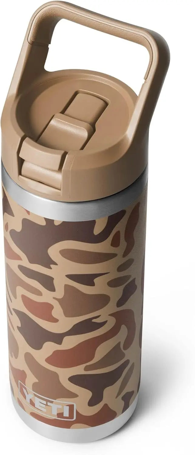 YETI Rambler 18 oz Bottle, Vacuum Insulated, Stainless Steel with Color Matching Straw Cap, Agave Teal Coastal Adventure Co
