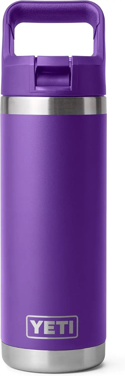 YETI Rambler 18 oz Bottle, Vacuum Insulated, Stainless Steel with Color Matching Straw Cap, Agave Teal Coastal Adventure Co