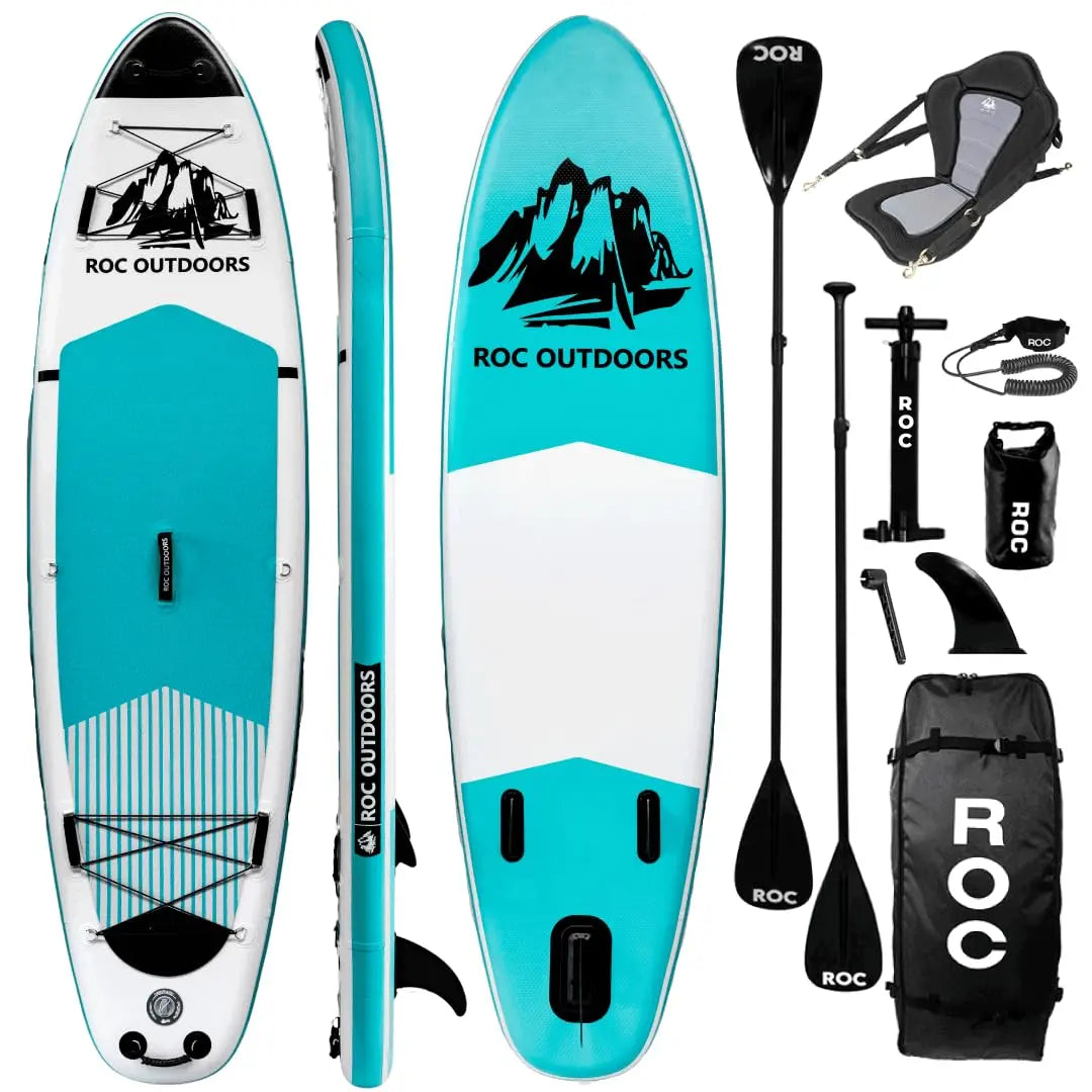 Roc Inflatable Stand Up Paddle Board 10' 6" with Premium SUP Paddle Board Accessories, Wide Stable Design, Non-Slip Comfort Deck for Youth & Adults Coastal Adventure Co