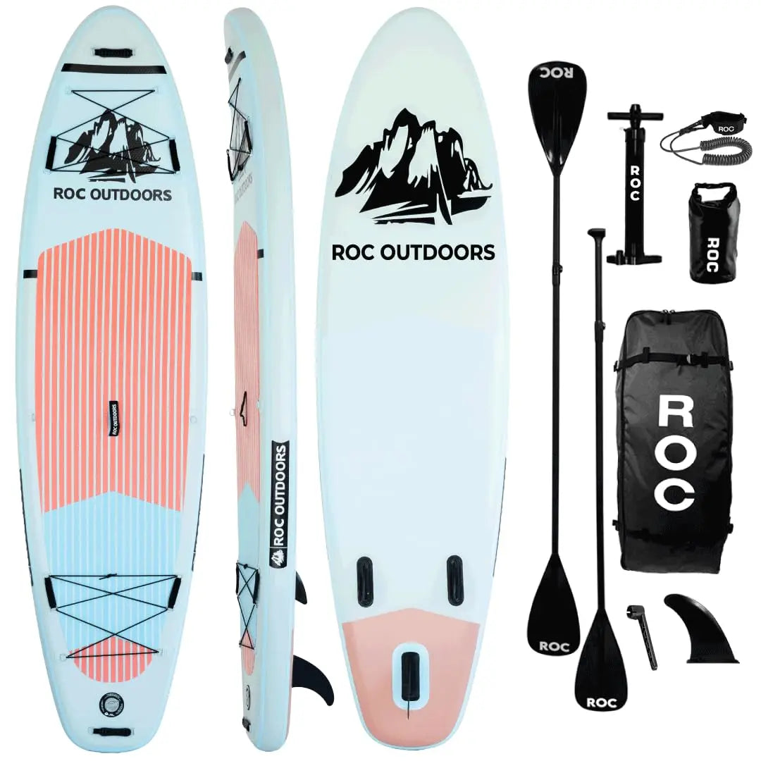 Roc Inflatable Stand Up Paddle Board 10' 6" with Premium SUP Paddle Board Accessories, Wide Stable Design, Non-Slip Comfort Deck for Youth & Adults Coastal Adventure Co