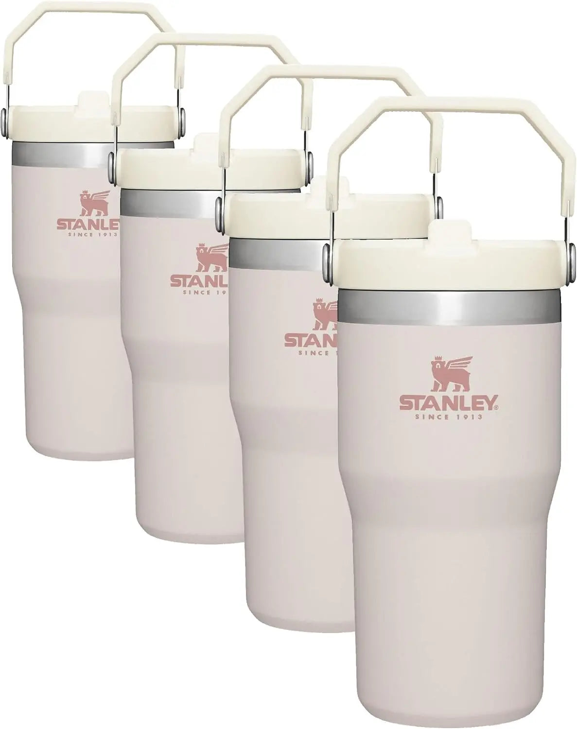 STANLEY IceFlow 2.0 Flip Straw Tumbler, 30 oz, Rose Quartz | Easy Carry Handle | Twist On Lid and Flip Up Straw | Leak Resistant Water Bottle | Insulated Stainless Steel | BPA-Free Coastal Adventure Co